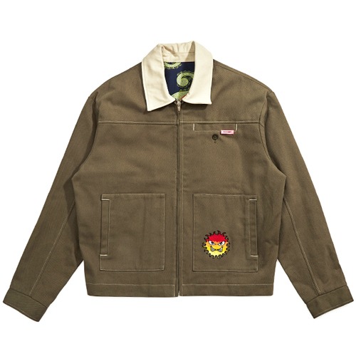Sun Worker Thick Cotton Jacket - Khaki